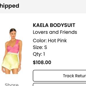 Lovers + Friends Hot Pink Bodysuit